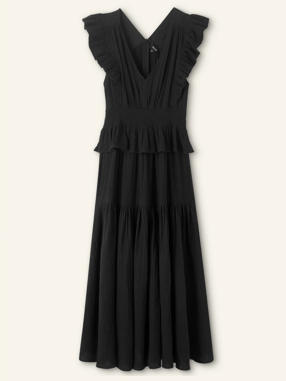 ME+EM Black Ruffled Maxi Dress